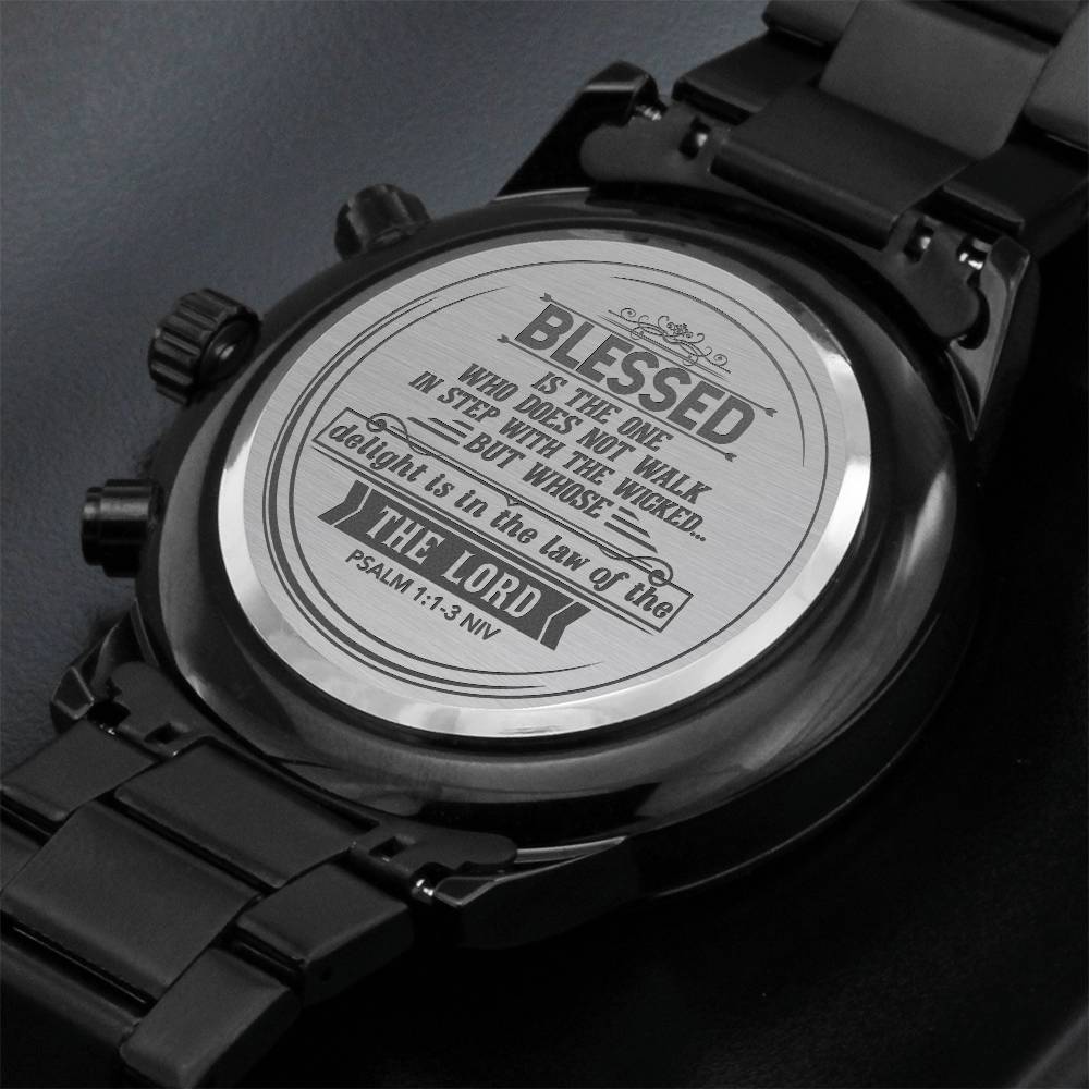 Men's Watch, Blessed is the One, Psalm 1:1-3 NIV.