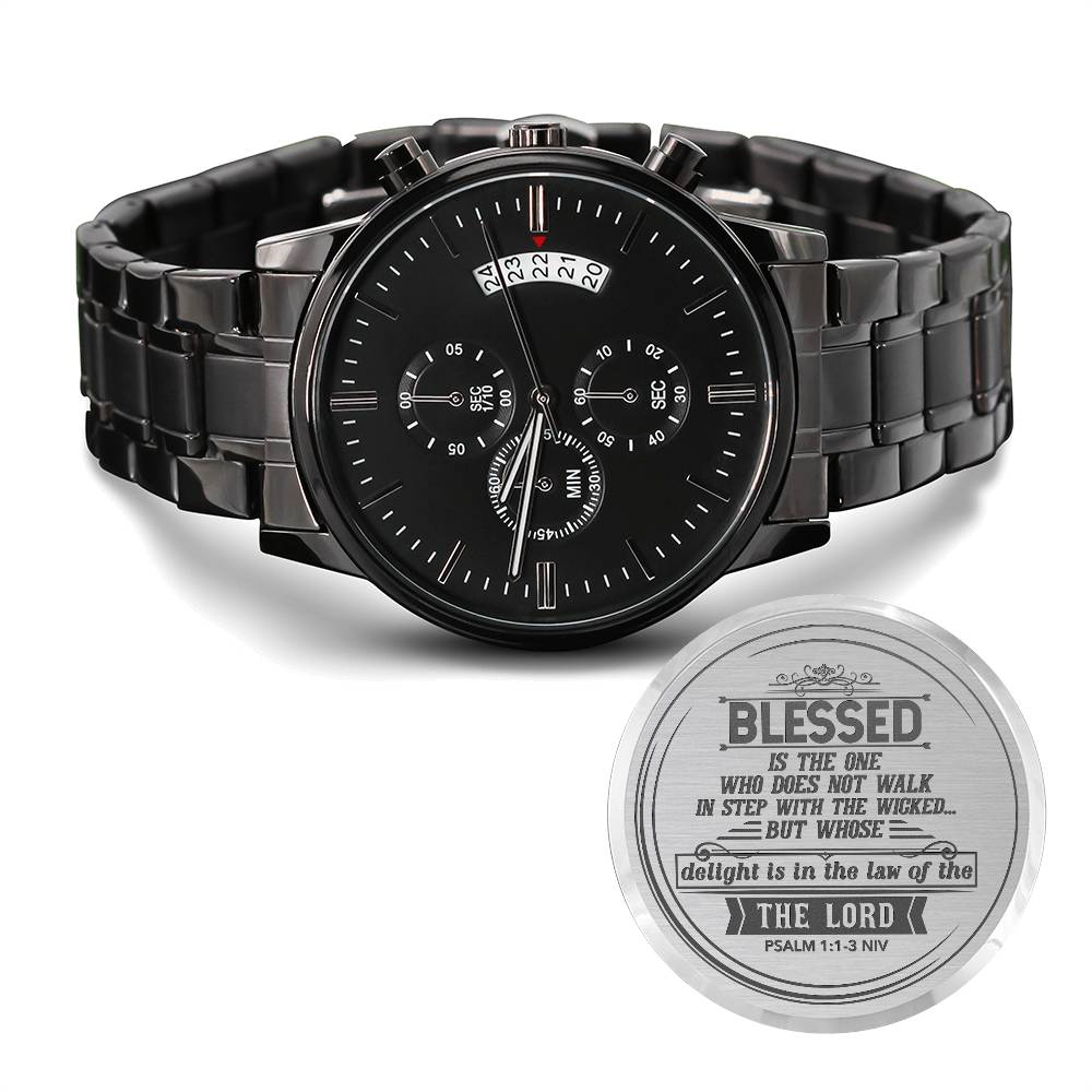 Men's Watch, Blessed is the One, Psalm 1:1-3 NIV.