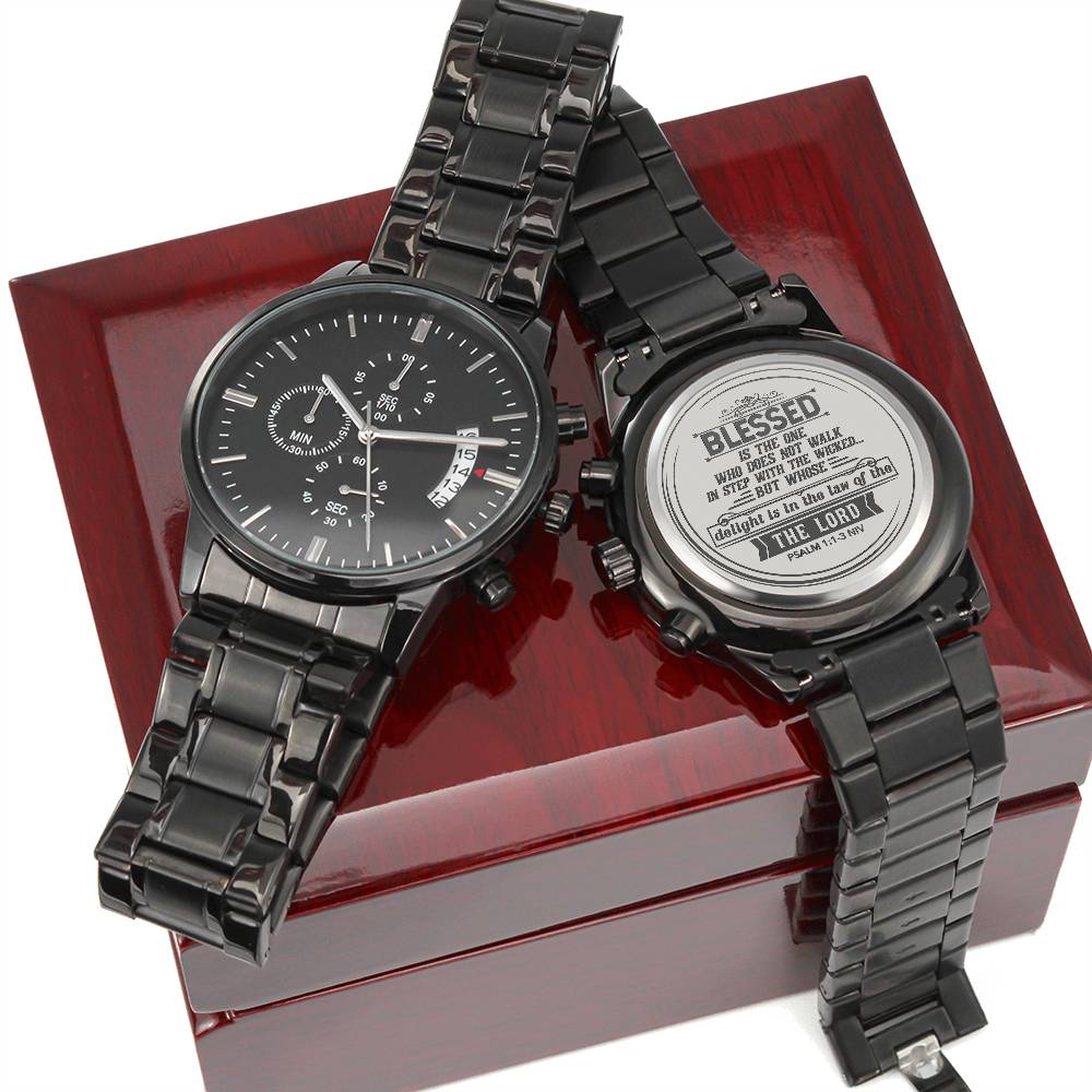 Men's Watch, Blessed is the One, Psalm 1:1-3 NIV.