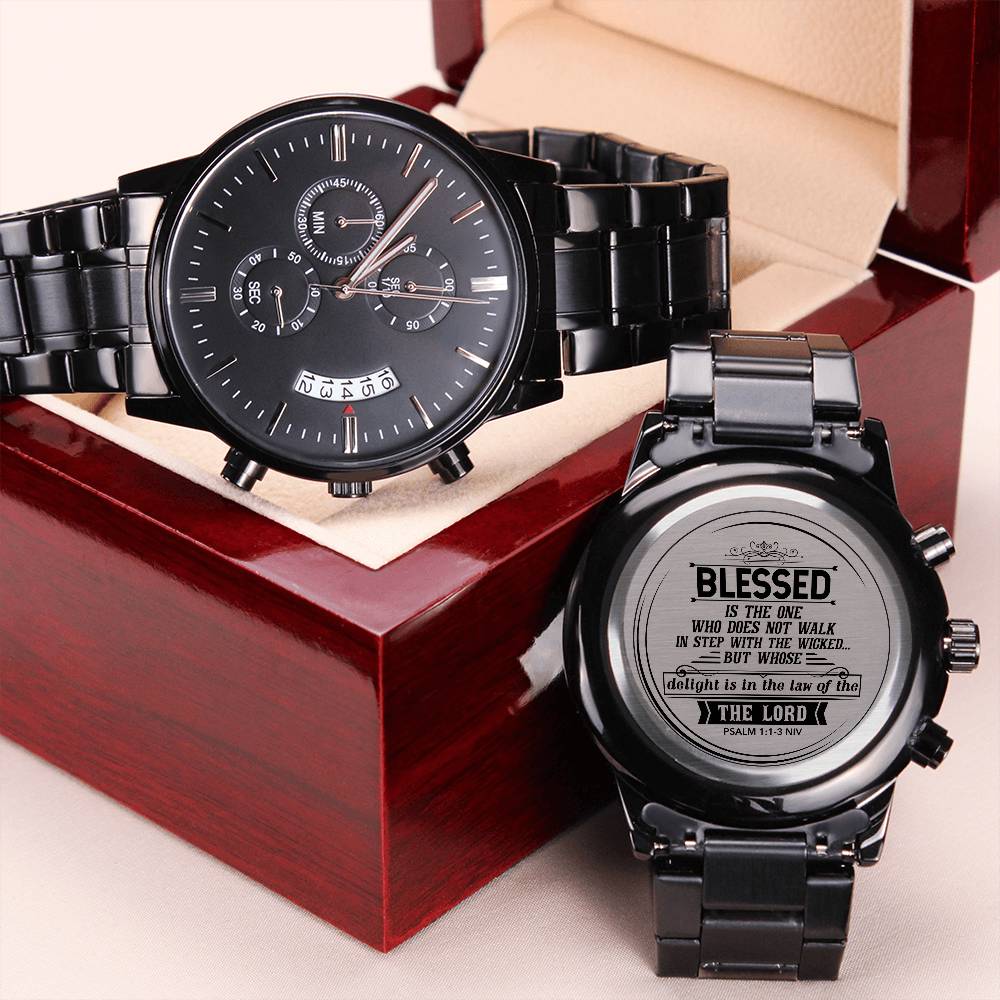 Men's Watch, Blessed is the One, Psalm 1:1-3 NIV.
