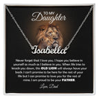 TO MY DAUGHTER OLD LION NAME NECKLACE GIFT SET.