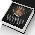 TO MY DAUGHTER OLD LION NAME NECKLACE GIFT SET.