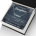 TO MY DAUGHTER CHAPTERS SQUEEZED NAME NECKLACE GIFT SET.