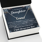 TO MY DAUGHTER CHAPTERS SQUEEZED NAME NECKLACE GIFT SET.