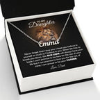 TO MY DAUGHTER OLD LION NAME NECKLACE GIFT SET.