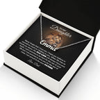 TO MY DAUGHTER OLD LION NAME NECKLACE GIFT SET.