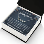 TO MY DAUGHTER CHAPTERS SQUEEZED NAME NECKLACE GIFT SET.