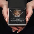 TO MY DAUGHTER OLD LION NAME NECKLACE GIFT SET.