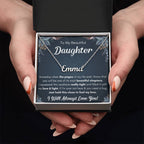 TO MY DAUGHTER CHAPTERS SQUEEZED NAME NECKLACE GIFT SET.