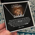 TO MY DAUGHTER OLD LION NAME NECKLACE GIFT SET.