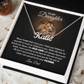 TO MY DAUGHTER OLD LION NAME NECKLACE GIFT SET.