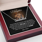 TO MY DAUGHTER OLD LION NAME NECKLACE GIFT SET.