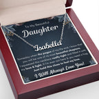 TO MY DAUGHTER CHAPTERS SQUEEZED NAME NECKLACE GIFT SET.
