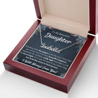TO MY DAUGHTER CHAPTERS SQUEEZED NAME NECKLACE GIFT SET.
