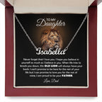 TO MY DAUGHTER OLD LION NAME NECKLACE GIFT SET.