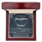 TO MY DAUGHTER CHAPTERS SQUEEZED NAME NECKLACE GIFT SET.