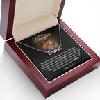 TO MY DAUGHTER OLD LION NAME NECKLACE GIFT SET.
