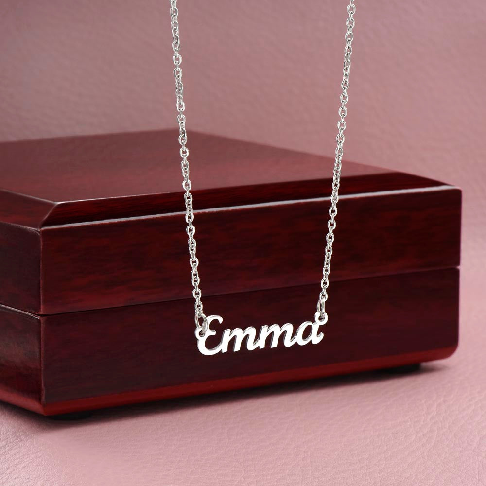 TO MY DAUGHTER OLD LION NAME NECKLACE GIFT SET.