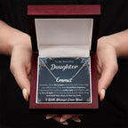 TO MY DAUGHTER CHAPTERS SQUEEZED NAME NECKLACE GIFT SET.