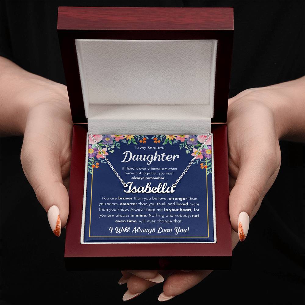 TO MY DAUGHTER BRAVER NAME NECKLACE GIFT SET.