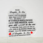 TO MY DAUGHTER IN LAW HONOR HEART ACRYLIC PLAQUE.