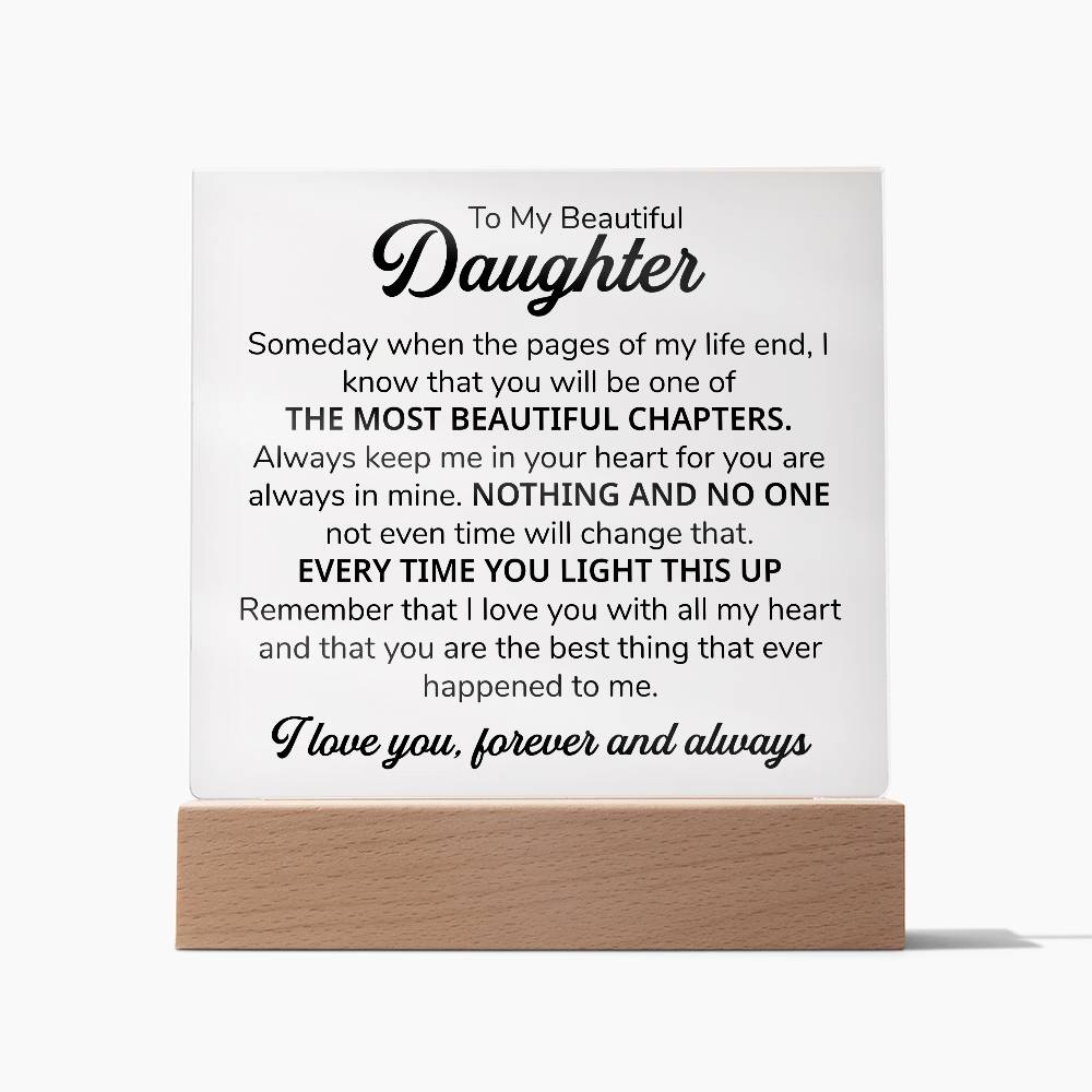 TO MY DAUGHTER CHAPTERS SQUARE PLAQUE.