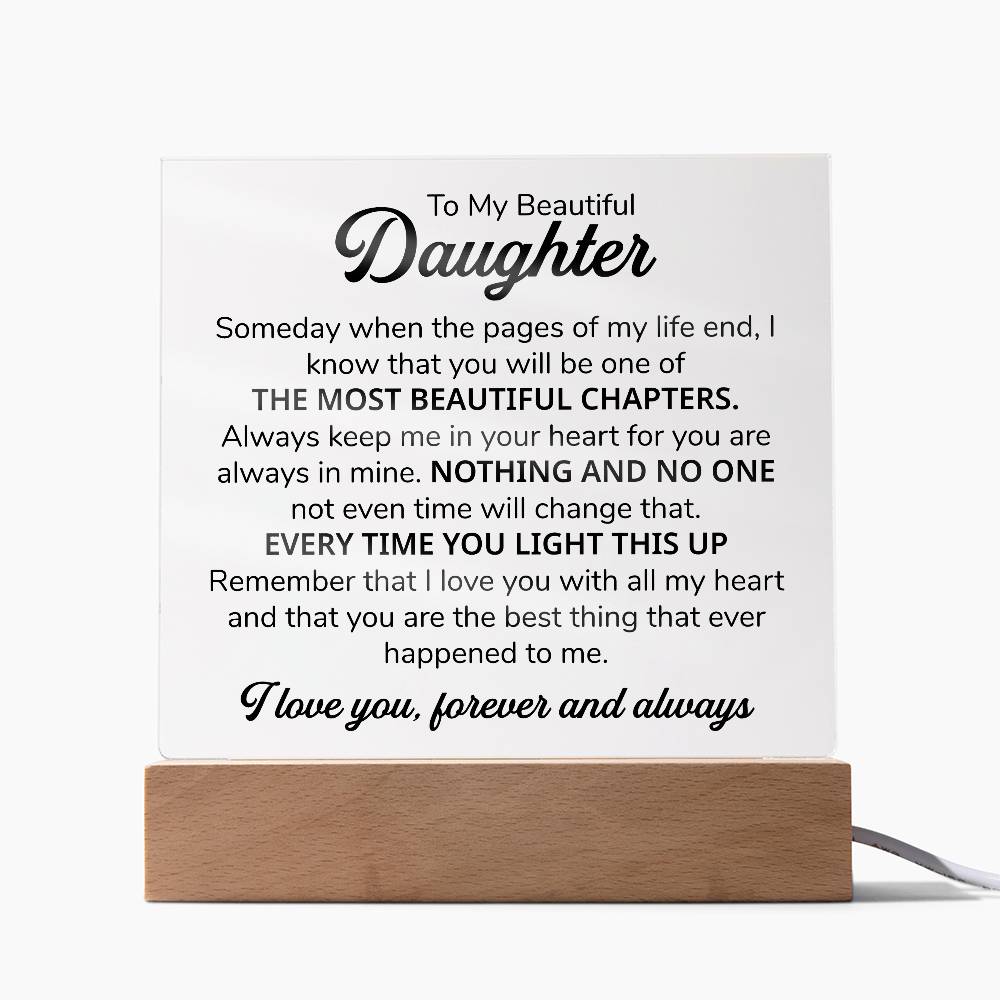 TO MY DAUGHTER CHAPTERS SQUARE PLAQUE.