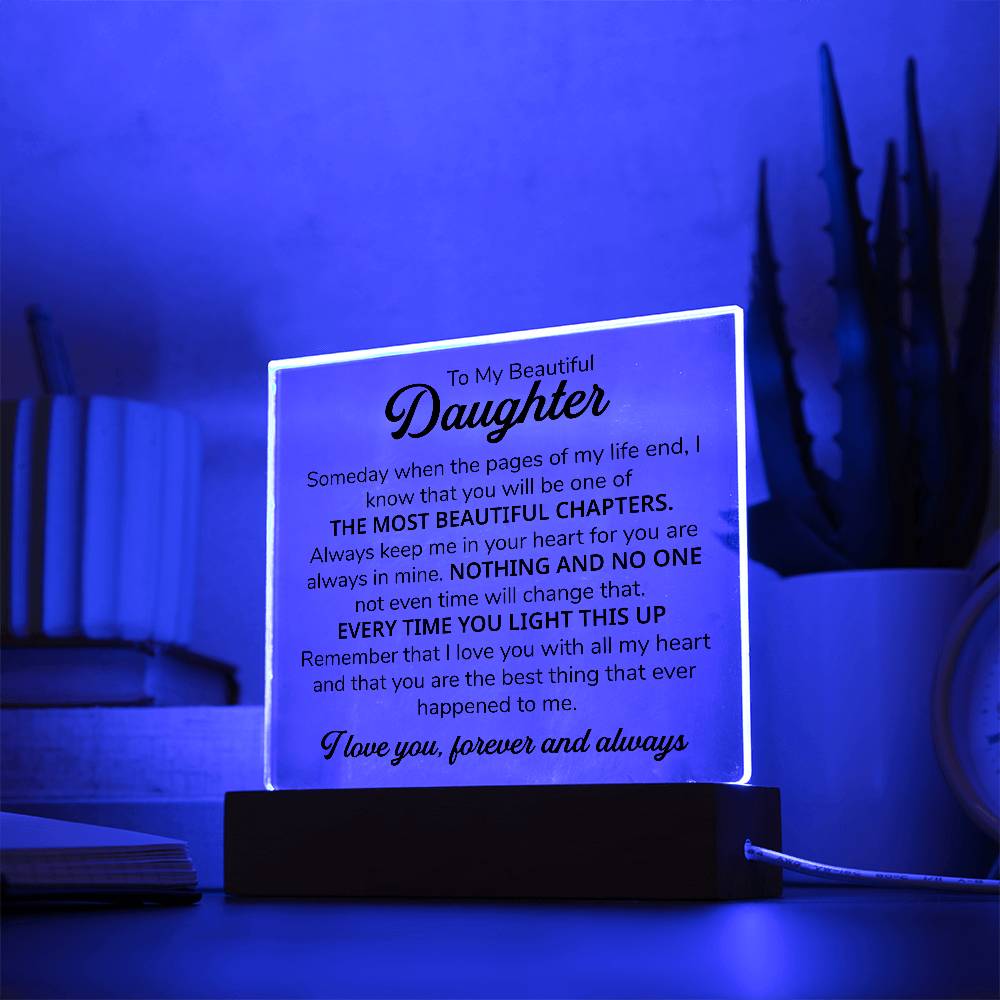 TO MY DAUGHTER CHAPTERS SQUARE PLAQUE.