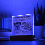 TO MY DAUGHTER LION CROWN ACRYLIC SQUARE PLAQUE.
