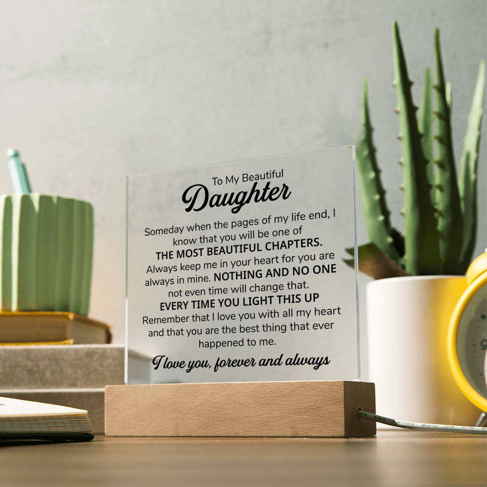 TO MY DAUGHTER CHAPTERS SQUARE PLAQUE