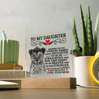 TO MY DAUGHTER LION CROWN ACRYLIC SQUARE PLAQUE.
