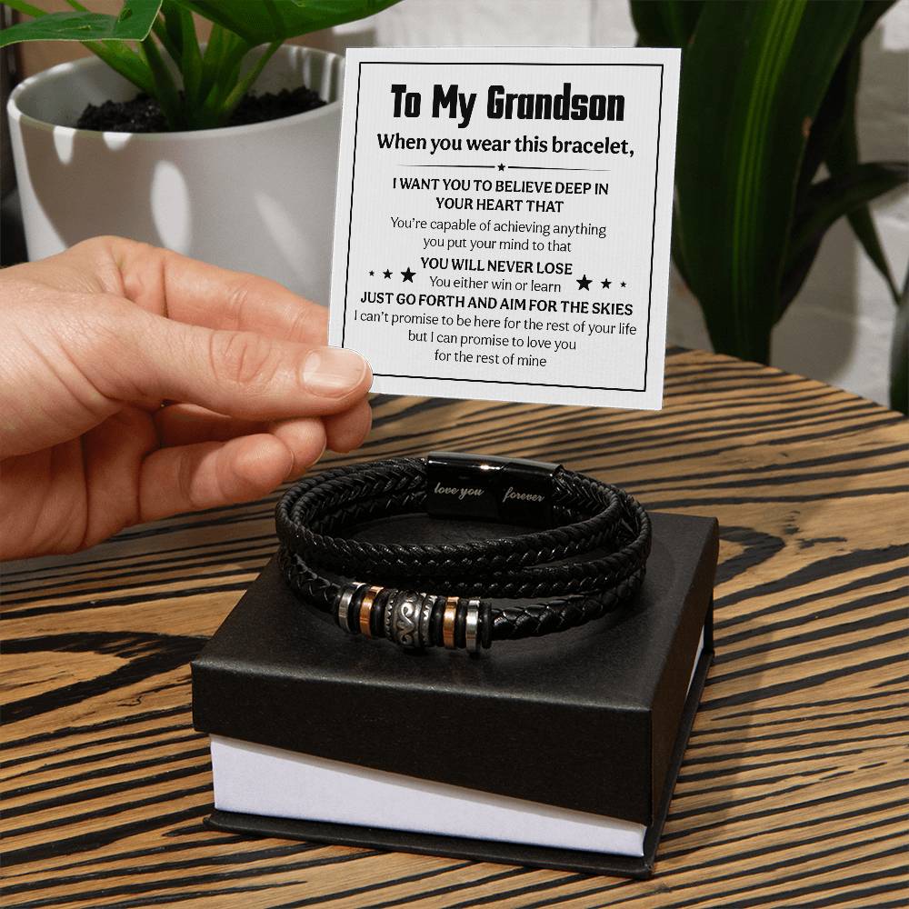 Love You Forever To My Grandson Bracelet Believe Deep.