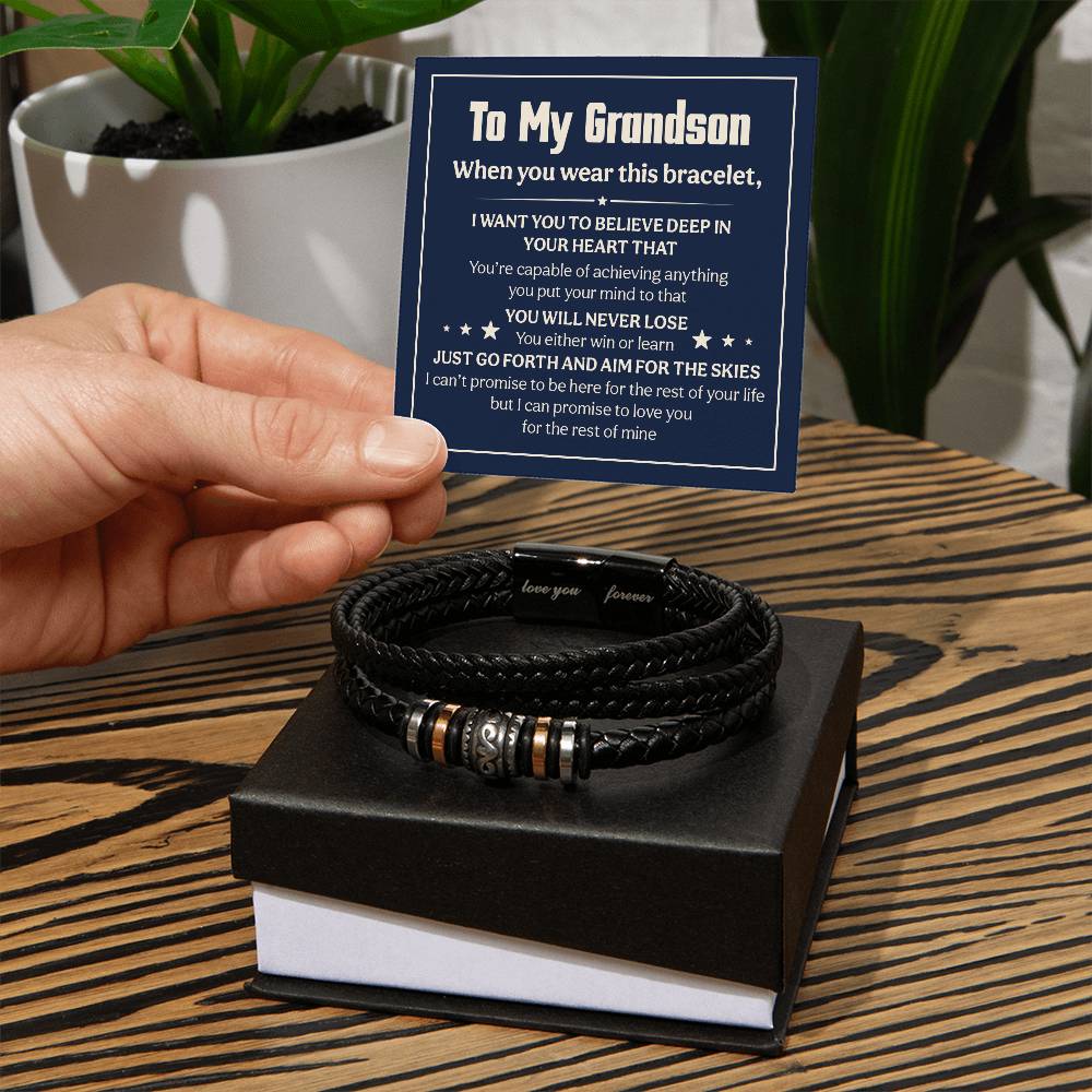 Love You Forever To My Grandson Bracelet Will Never Lose.