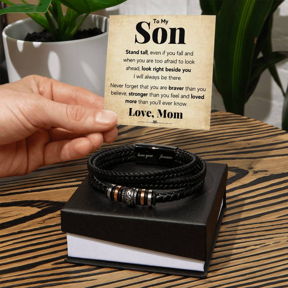 TO MY SON STAND TALL BRACELET.