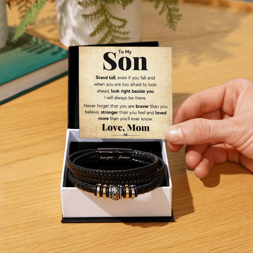 TO MY SON STAND TALL BRACELET.