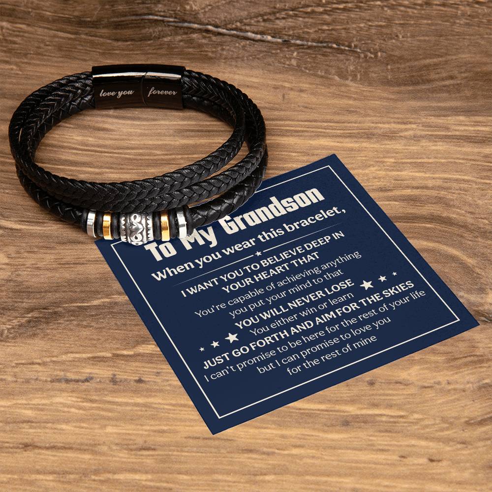 Love You Forever To My Grandson Bracelet Will Never Lose.