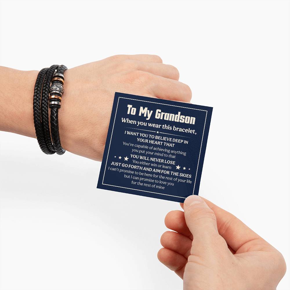 Love You Forever To My Grandson Bracelet Will Never Lose.
