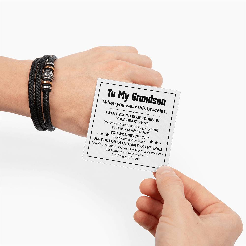 Love You Forever To My Grandson Bracelet Believe Deep.