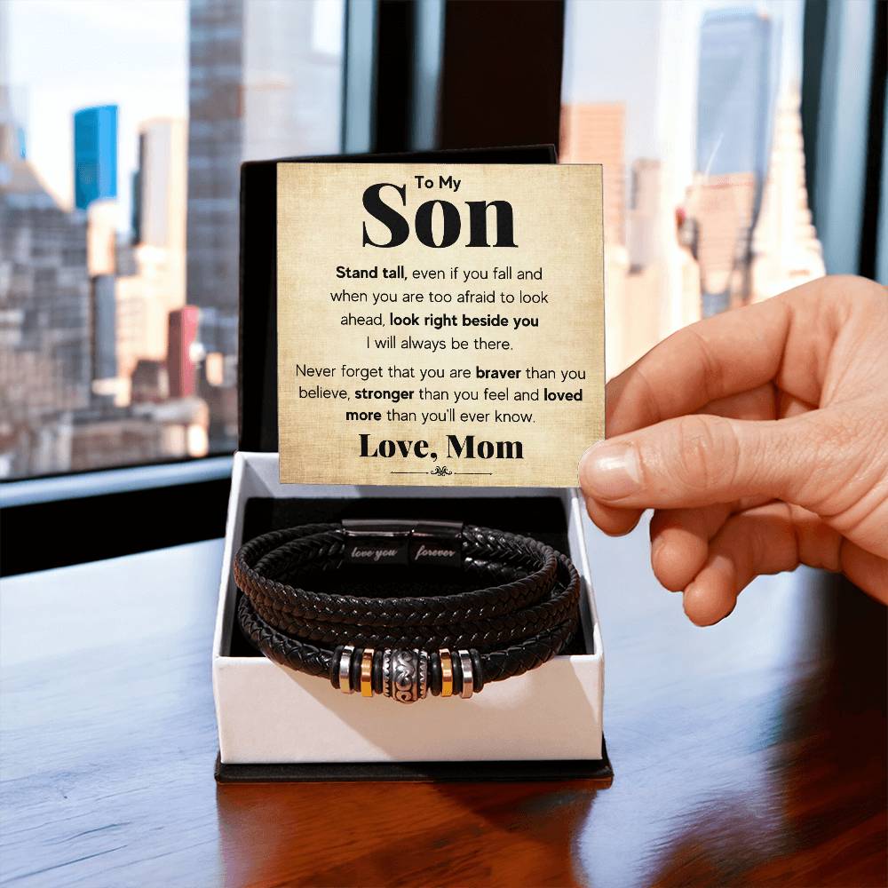 TO MY SON STAND TALL BRACELET.