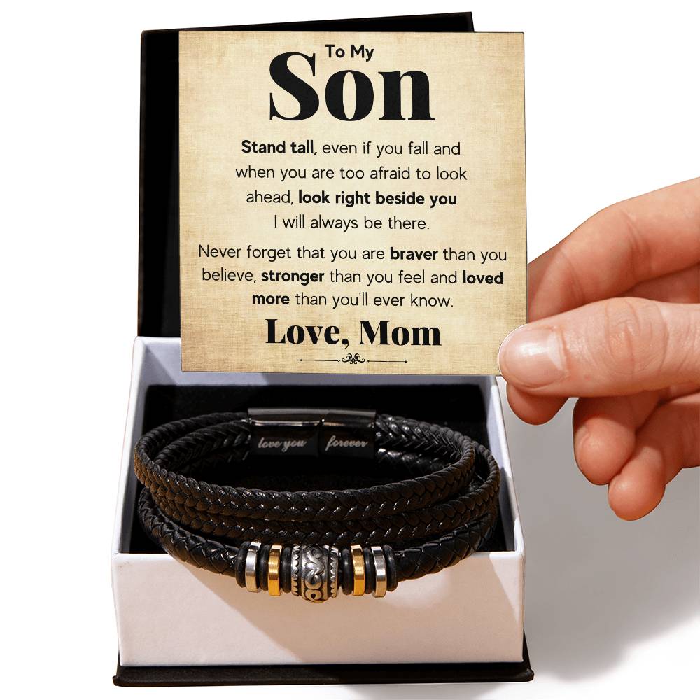 TO MY SON STAND TALL BRACELET.