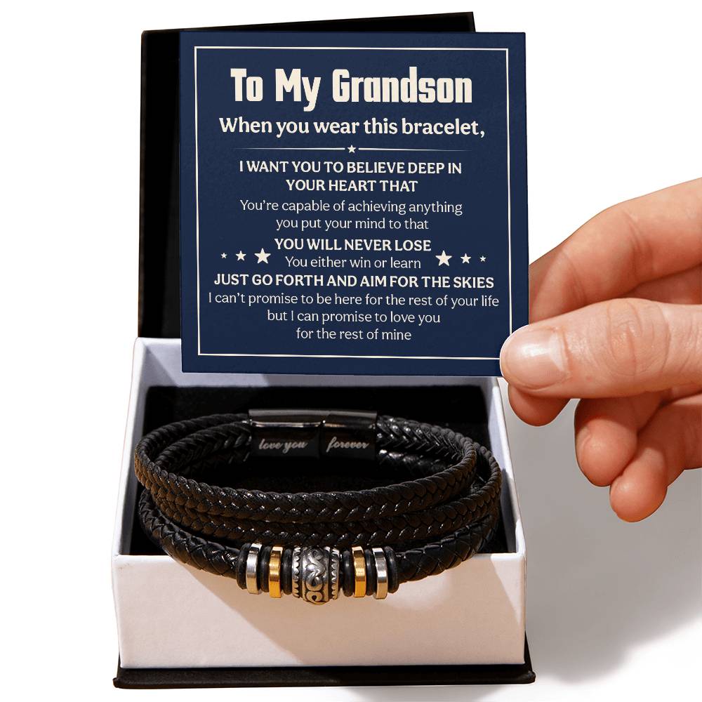 Love You Forever To My Grandson Bracelet Will Never Lose.