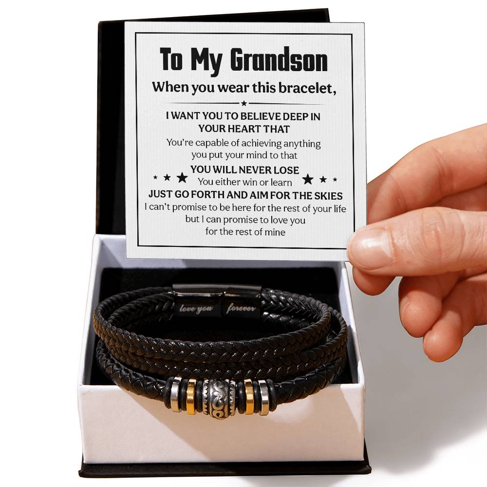 Love You Forever To My Grandson Bracelet Believe Deep.