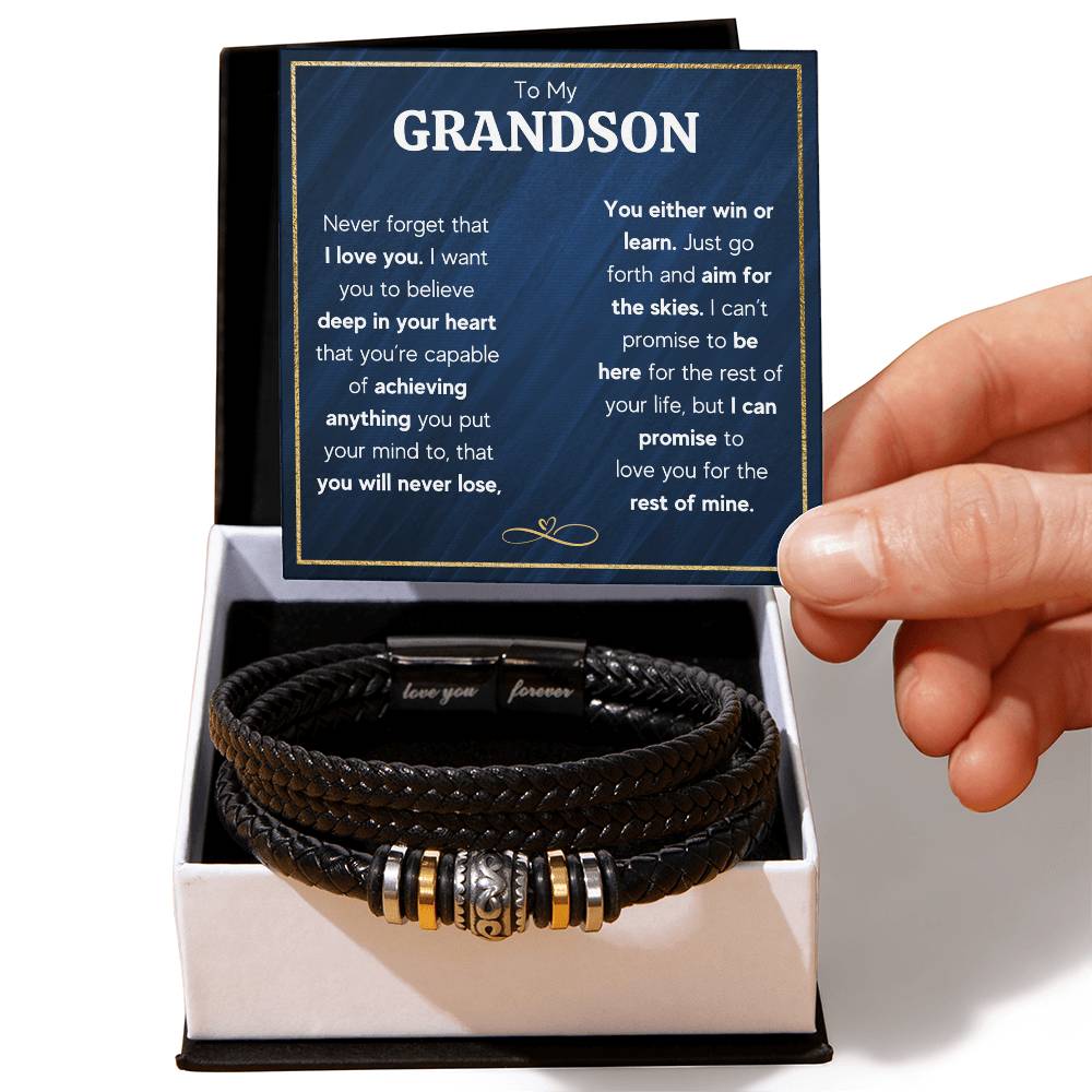 Love You Forever To My Grandson Bracelet Achieve Anything.