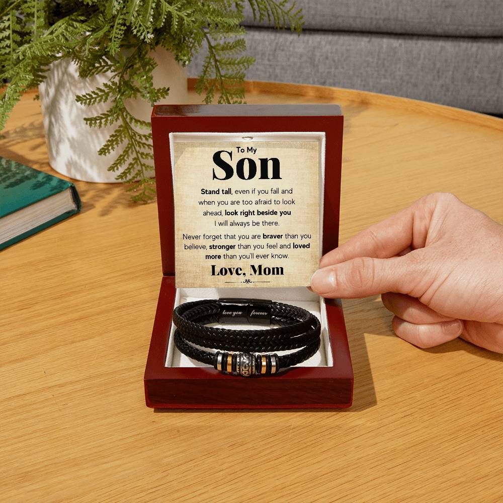TO MY SON STAND TALL BRACELET.
