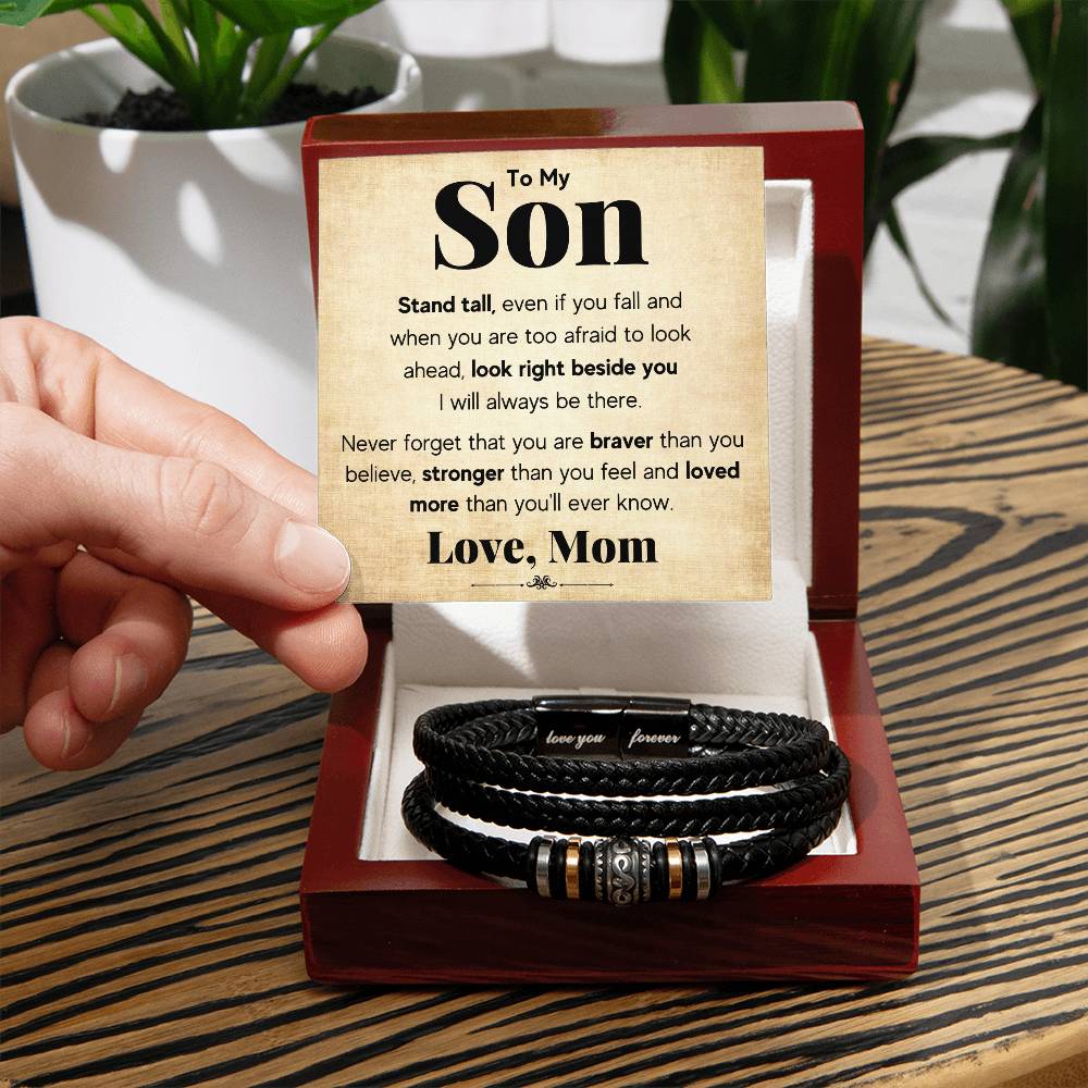 TO MY SON STAND TALL BRACELET.