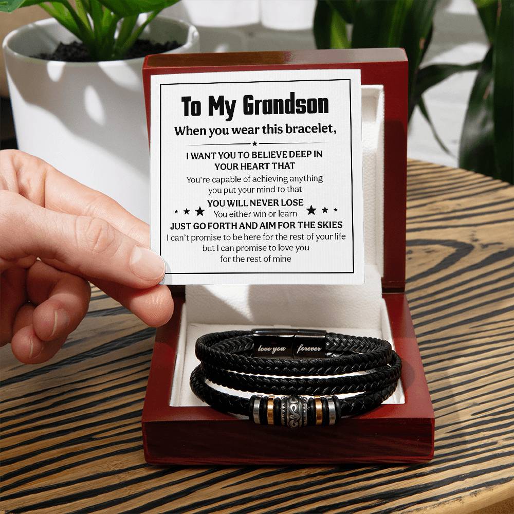 Love You Forever To My Grandson Bracelet Believe Deep.