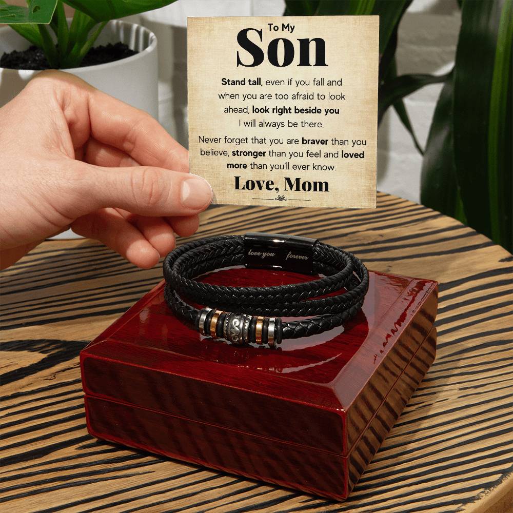 TO MY SON STAND TALL BRACELET.