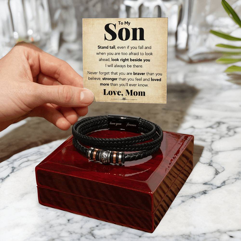 TO MY SON STAND TALL BRACELET.
