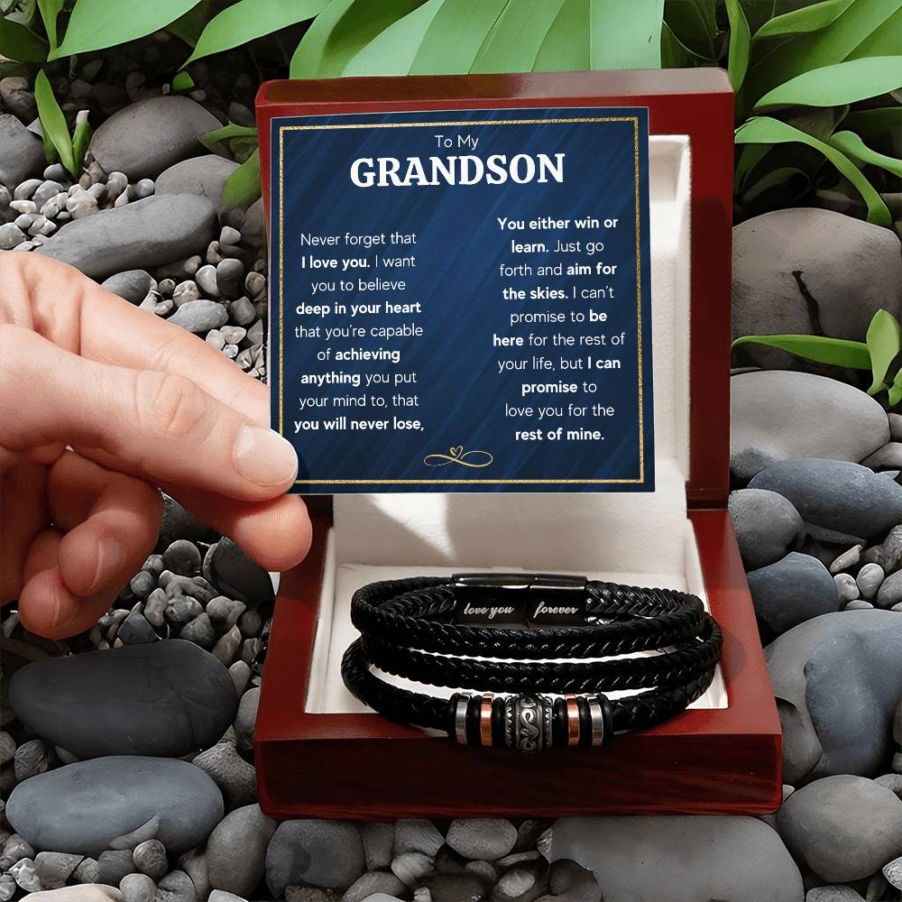Love You Forever To My Grandson Bracelet Achieve Anything.