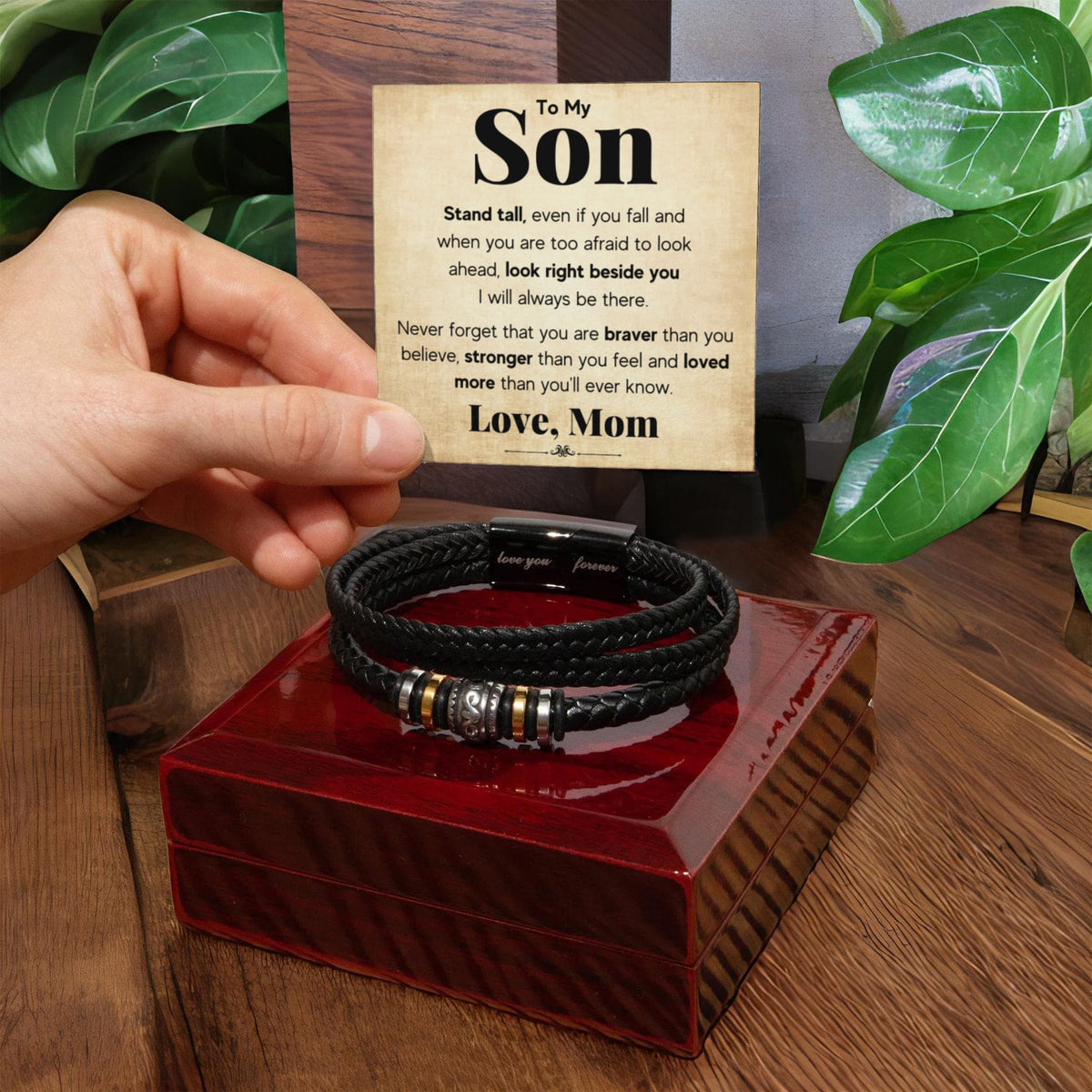 TO MY SON STAND TALL BRACELET.